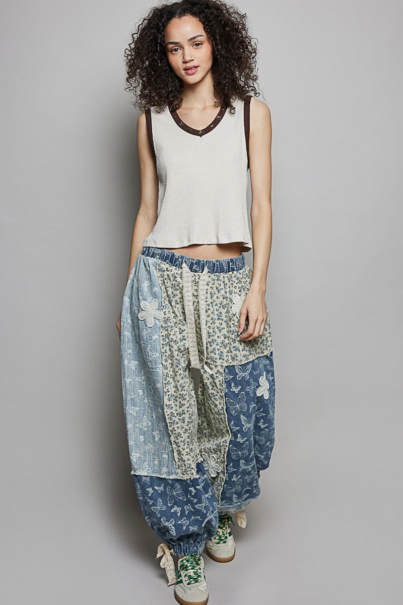 Betsey Butterfly Denim Pants