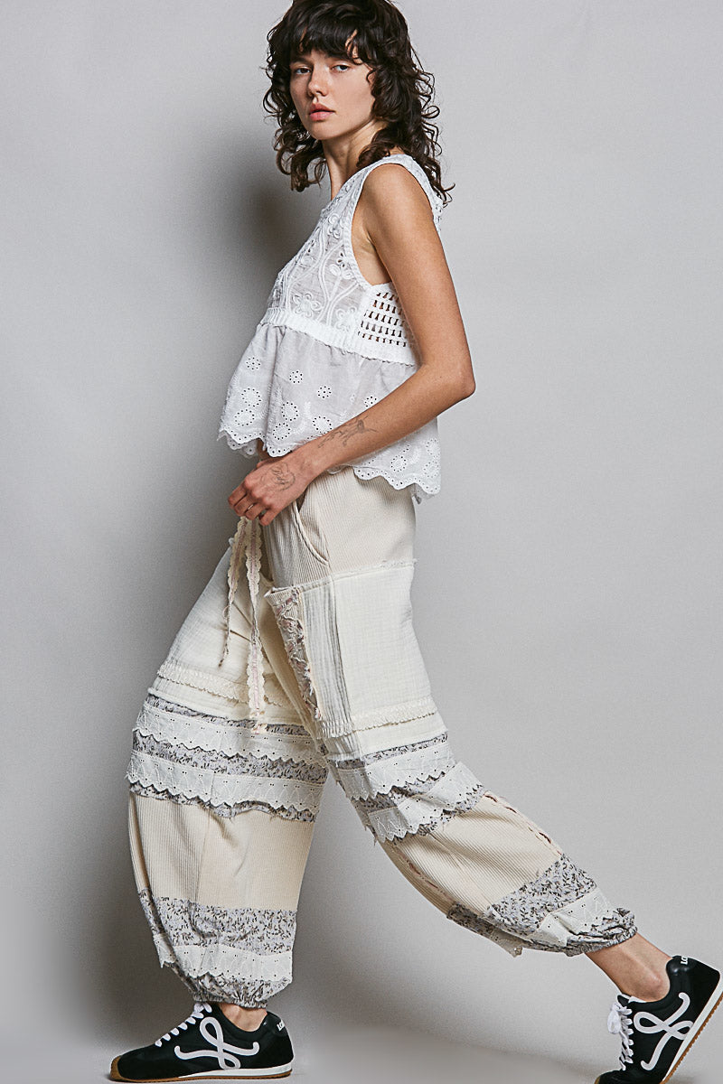 Clarisa Double Gauze Pants in Creme- Restocks Monday May 18!