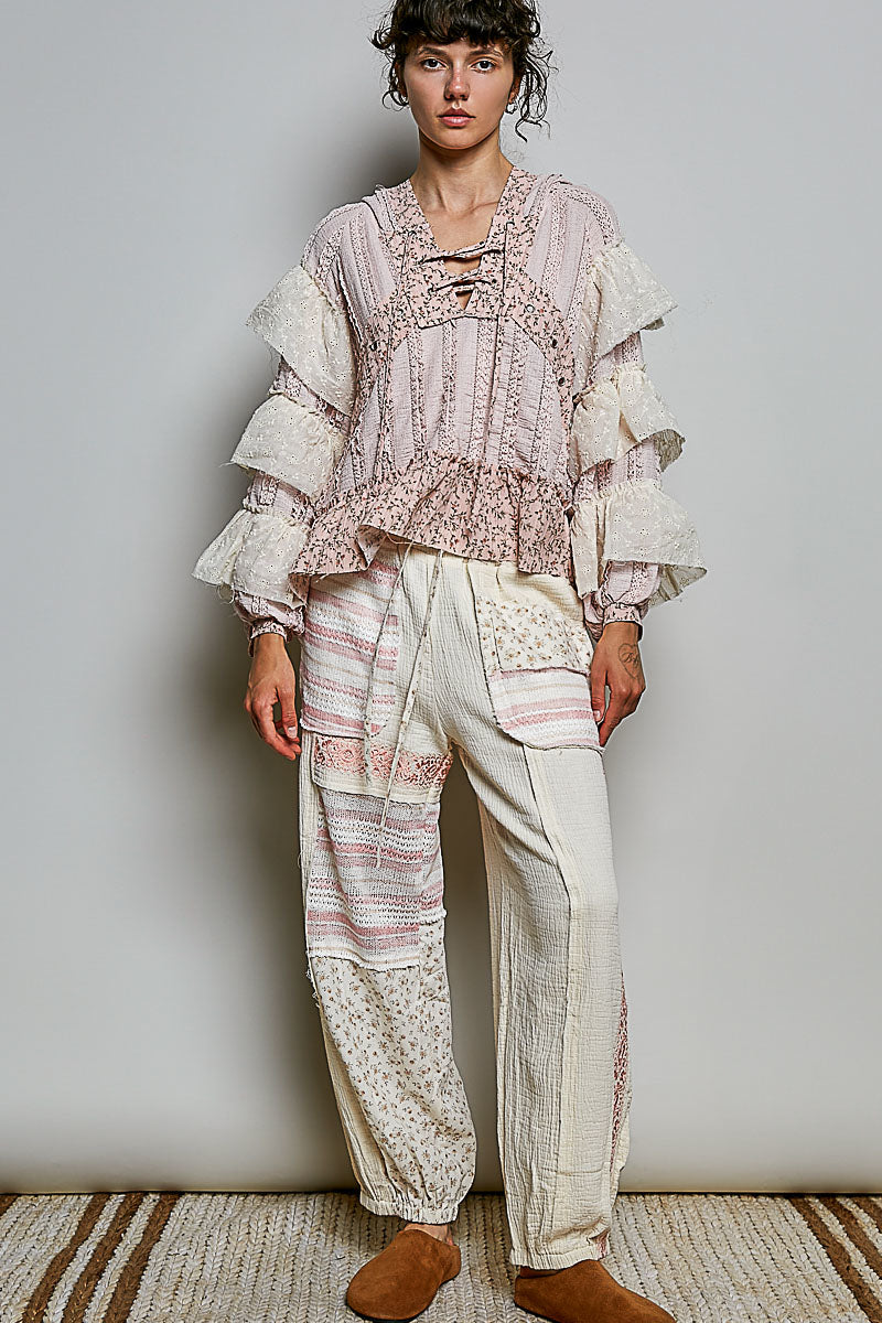 Lynn Soft Ruffle Floral Hoodie