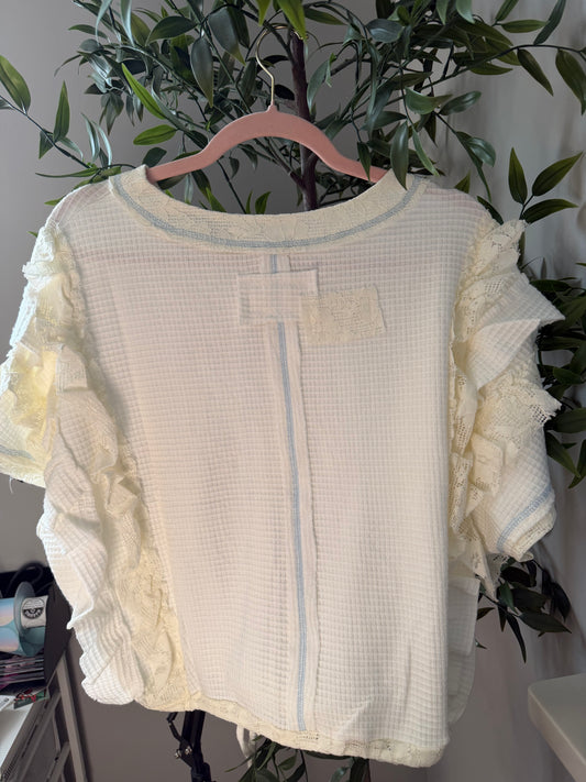 Michelle Knit Studded Detail top in Ivory