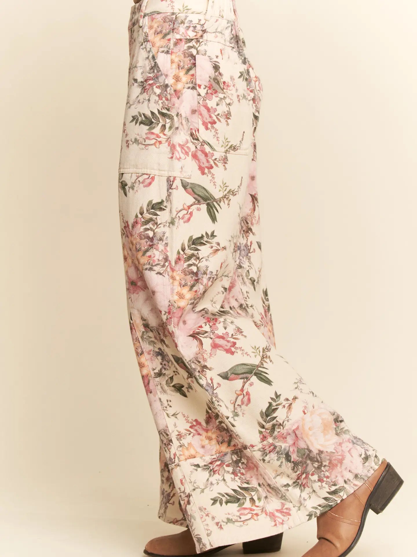 Genevieve Floral Washed Ruffle Lace Pants