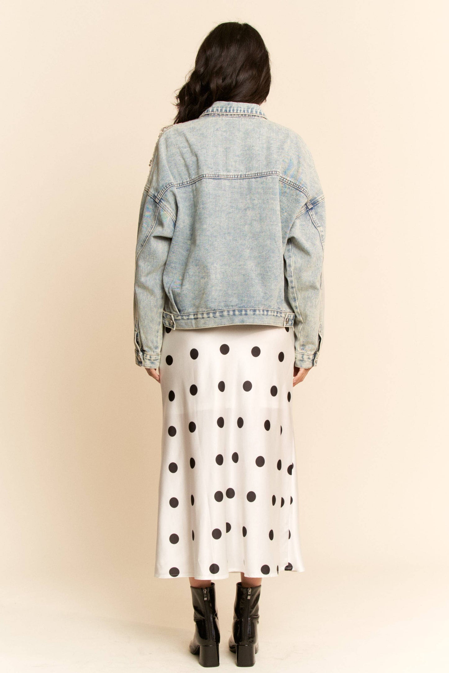 KATE MESH STITCHING BUTTON DOWN DENIM JACKET- RESTOCKS JUNE 2ND