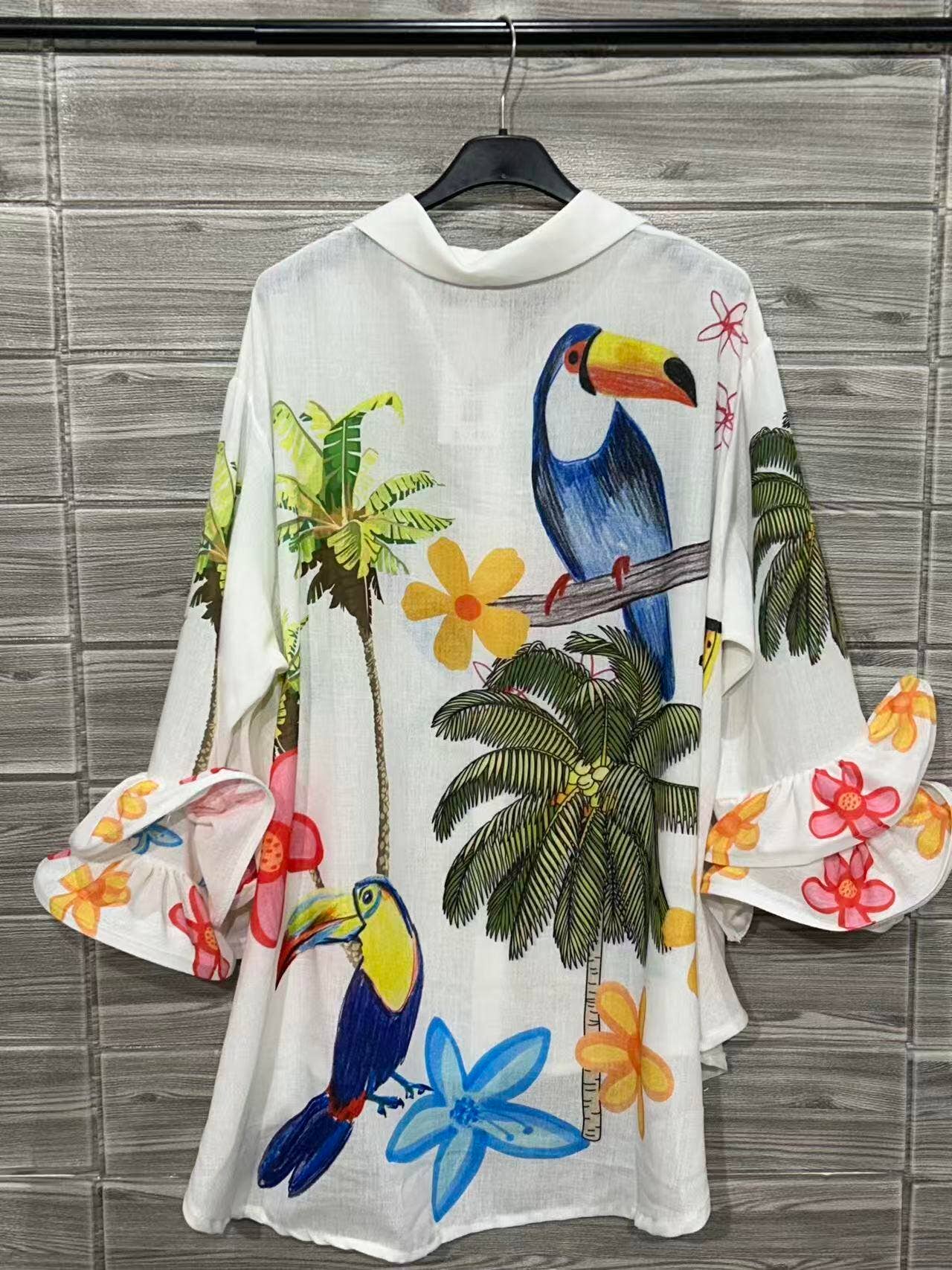 ZOPS6WH Printed Shirt White