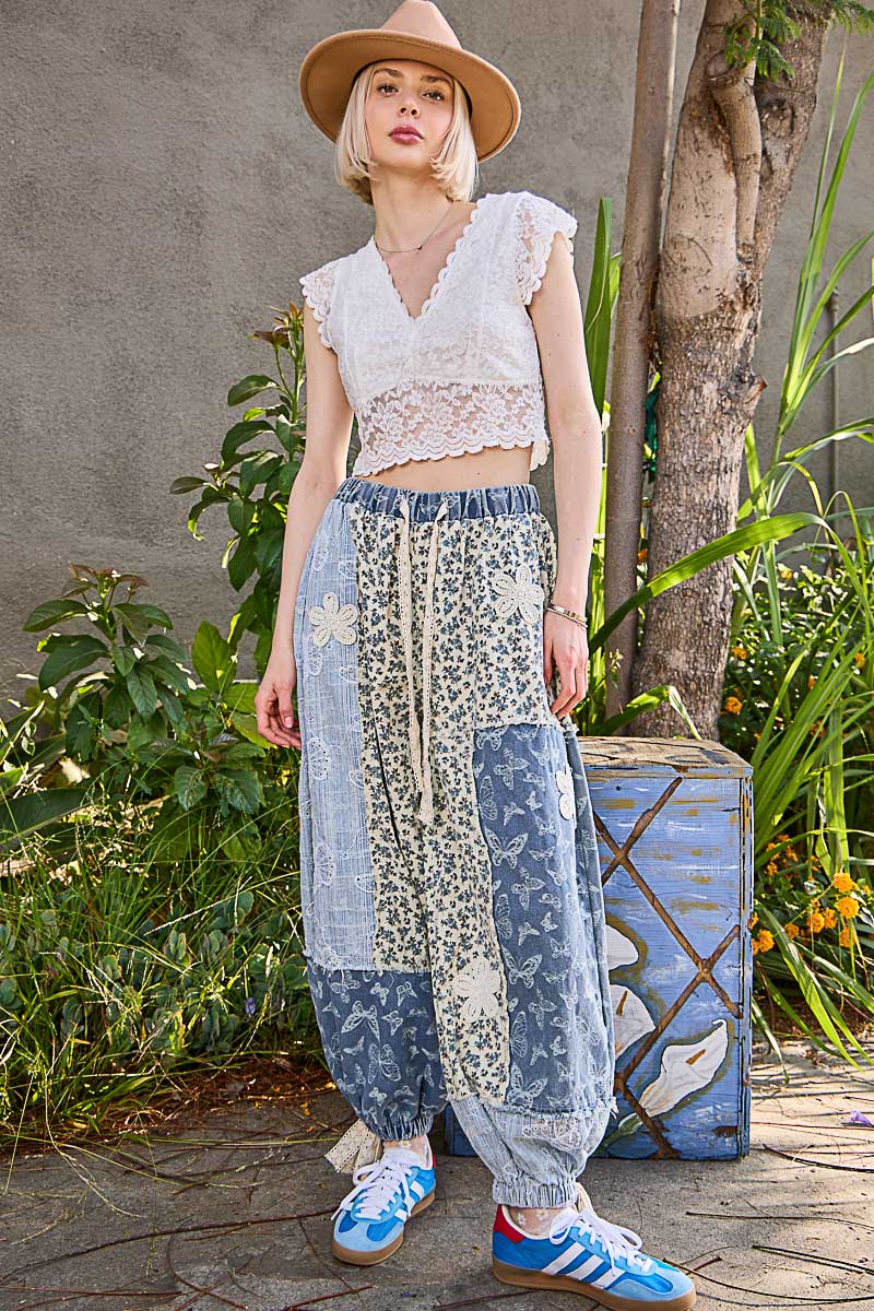 Betsey Butterfly Denim Pants