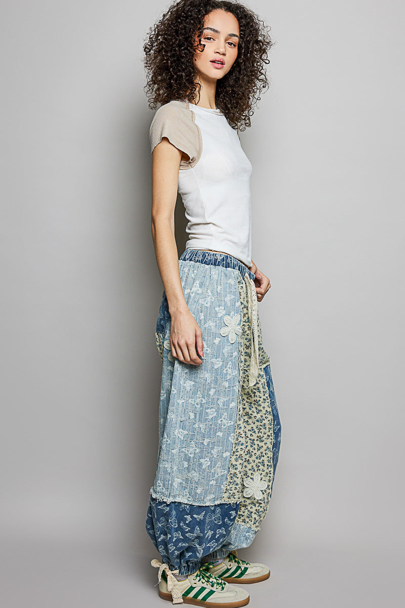Betsey Butterfly Denim Pants
