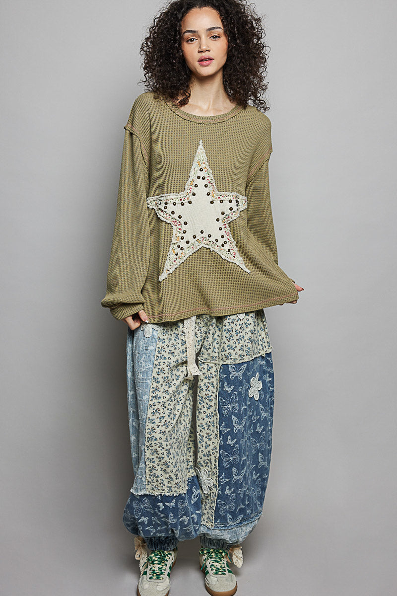 Betsey Butterfly Denim Pants