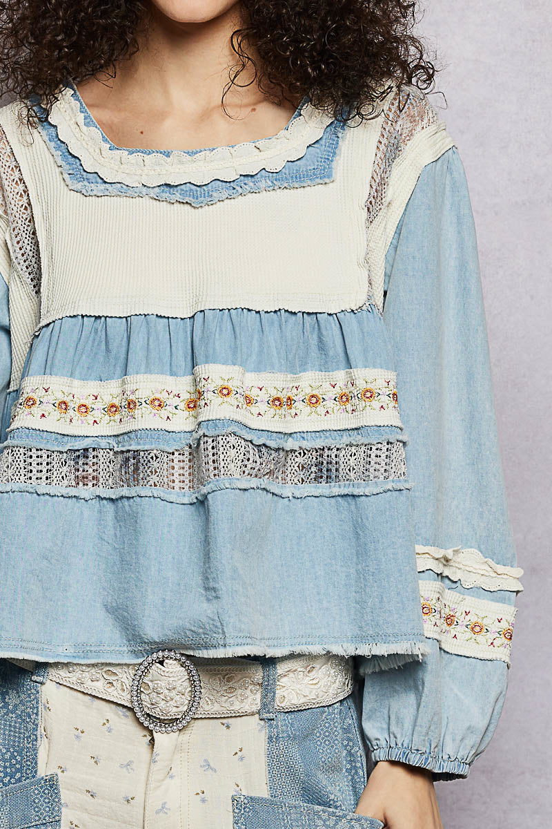 Billie Jean Tiered Ruffle Lace Top