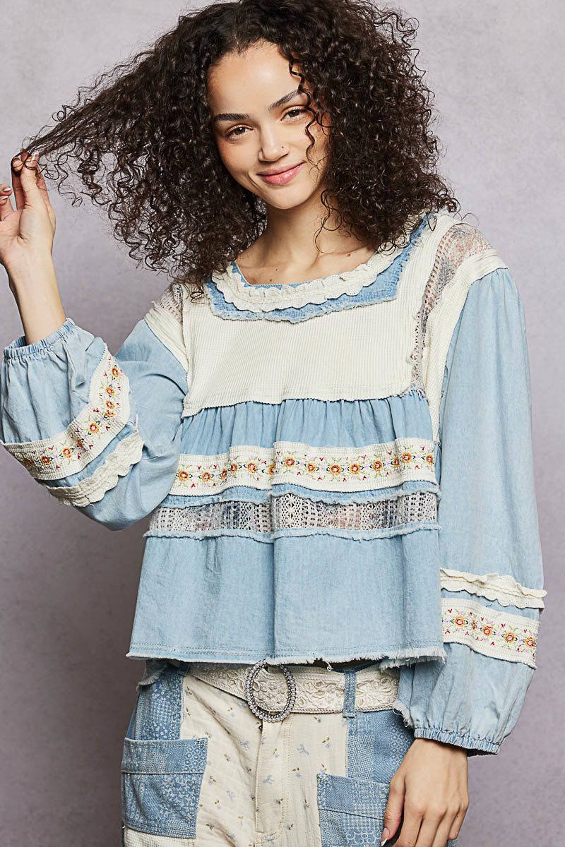 Billie Jean Tiered Ruffle Lace Top