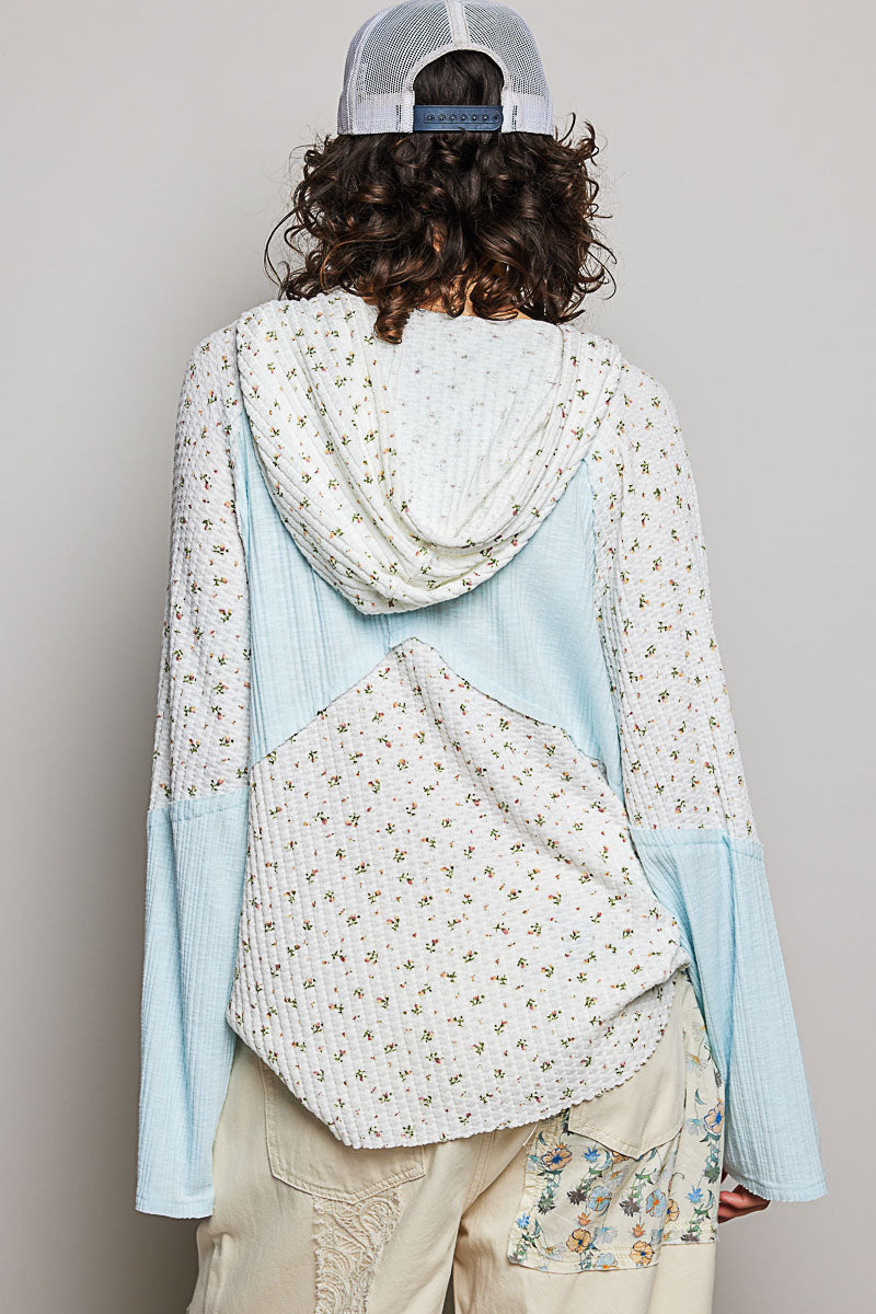 Harper Baby Blue Floral Hoodie