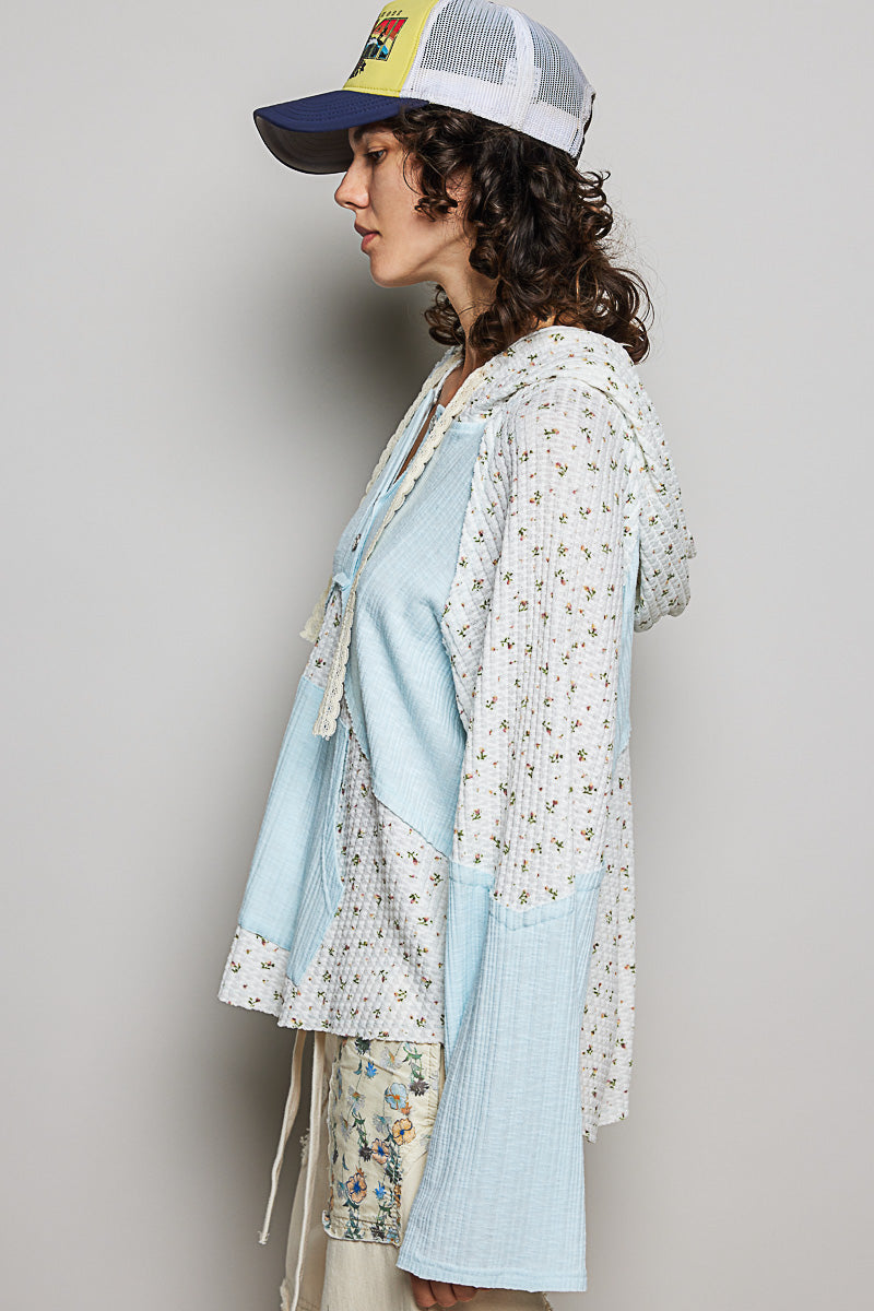 Harper Baby Blue Floral Hoodie