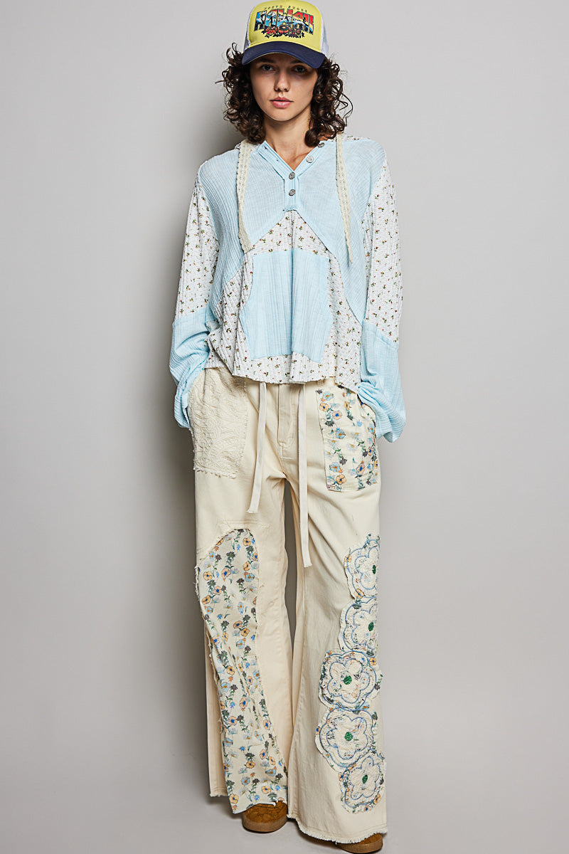 Harper Baby Blue Floral Hoodie
