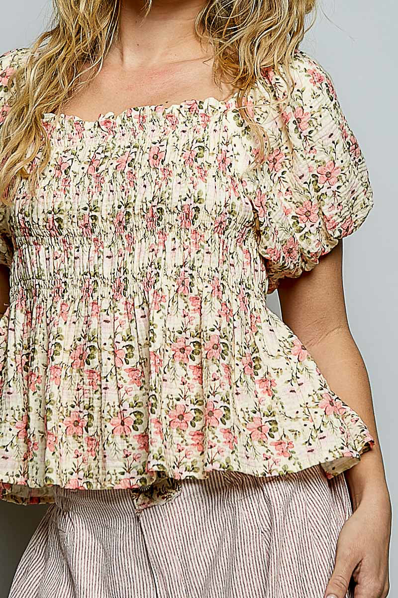 Bella Floral Babydoll Top