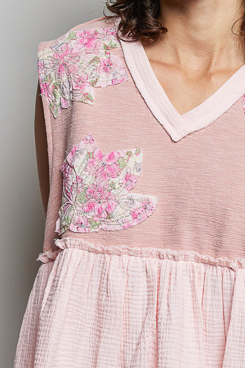 Yolanda Knit Sleeveless Top in Powder Pink