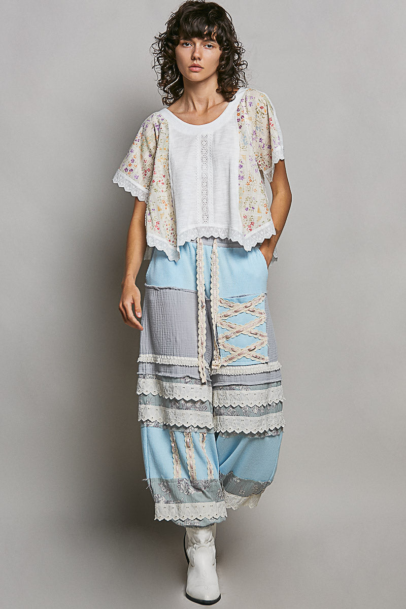 Eloise Short Sleeve Eyelet Floral Top