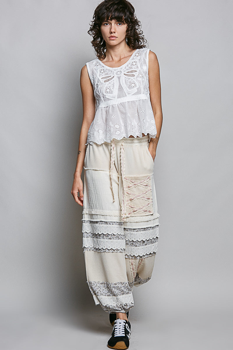 Clarisa Double Gauze Pants in Creme- Restocks Monday May 18!