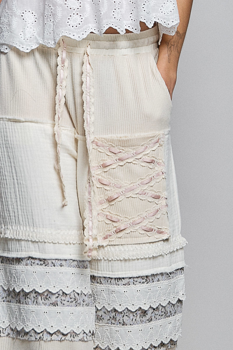 Clarisa Double Gauze Pants in Creme- Restocks Monday May 18!