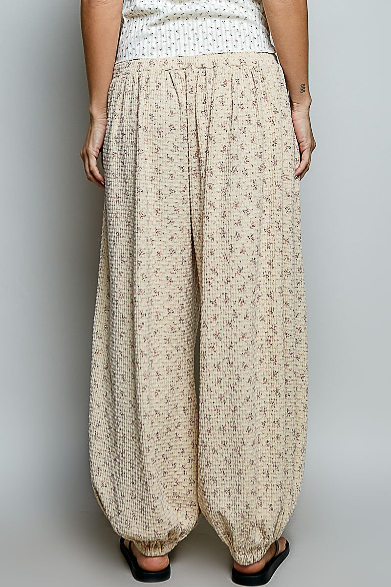 Joy Floral Almond Floral Jogger Pants