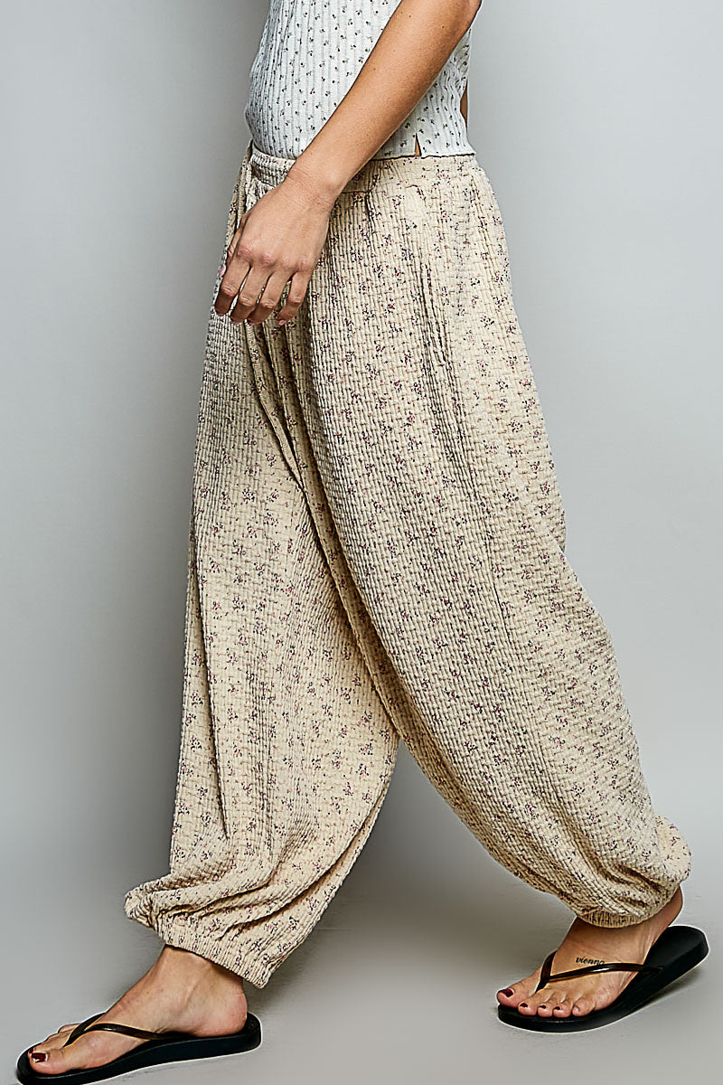 Joy Floral Almond Floral Jogger Pants