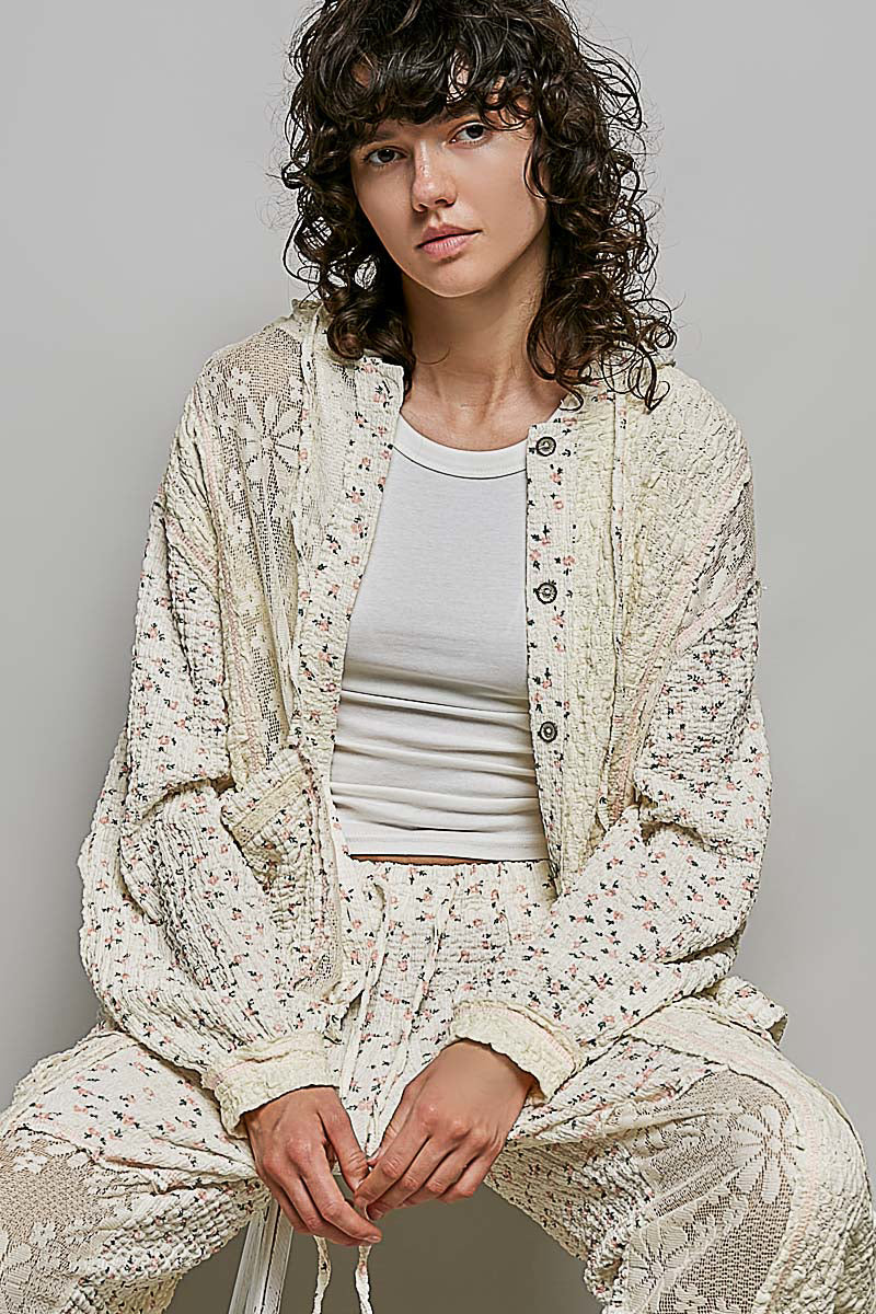 Audrey Floral Lace Hoodie Jacket