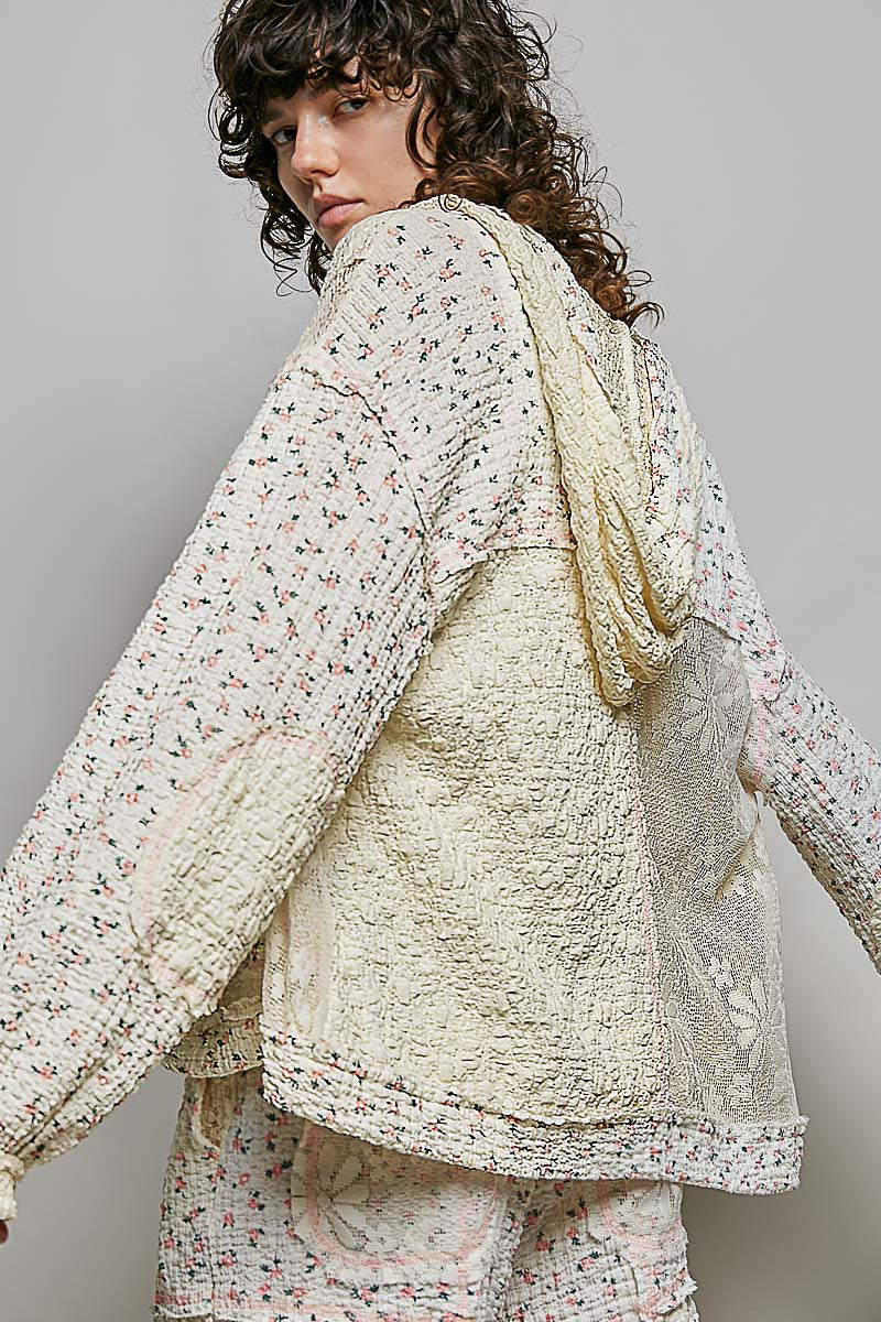 Audrey Floral Lace Hoodie Jacket