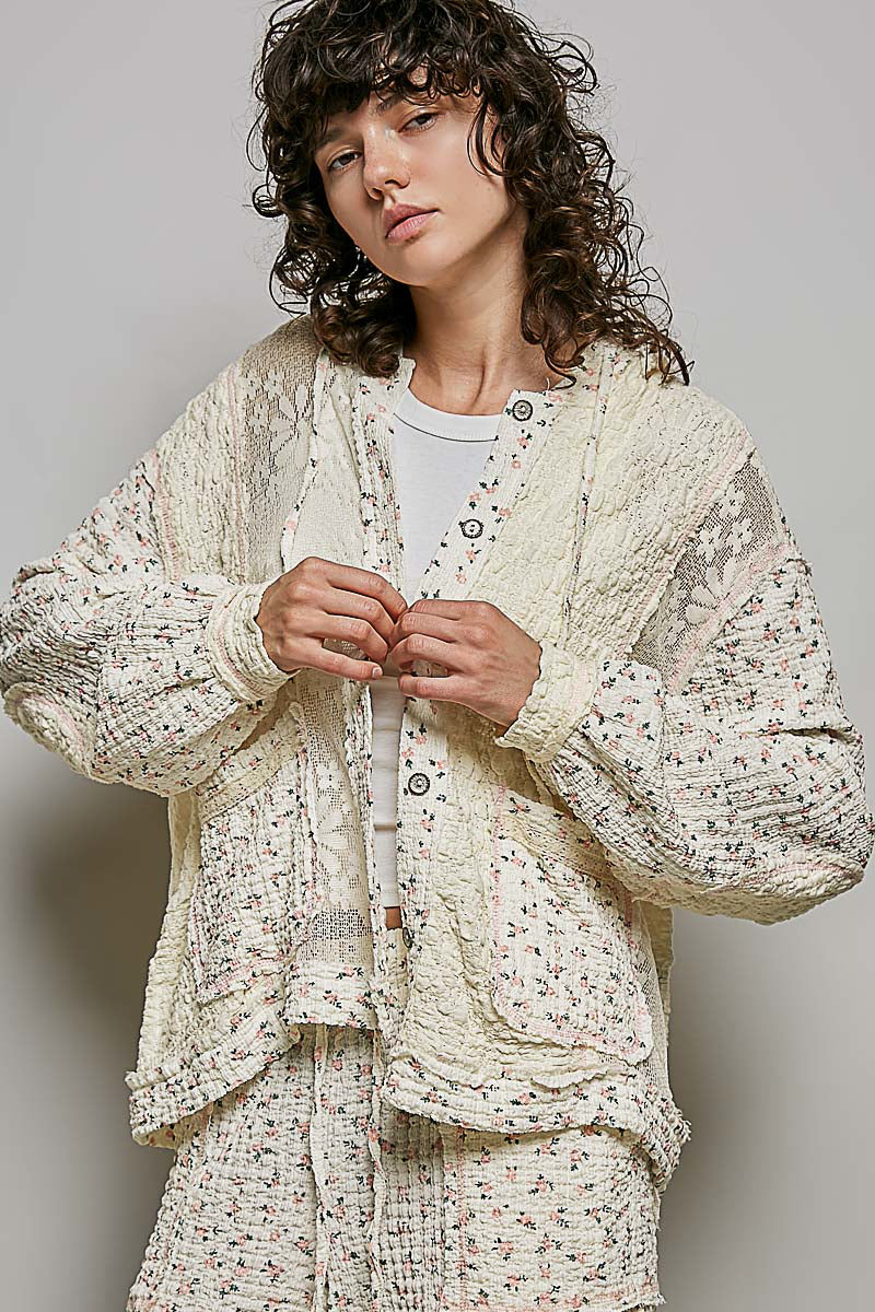 Audrey Floral Lace Hoodie Jacket