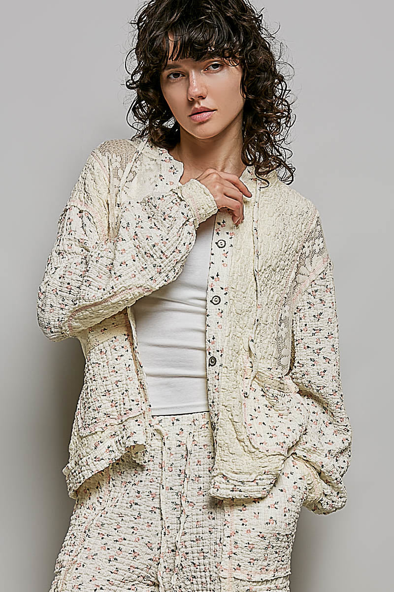 Audrey Floral Lace Hoodie Jacket