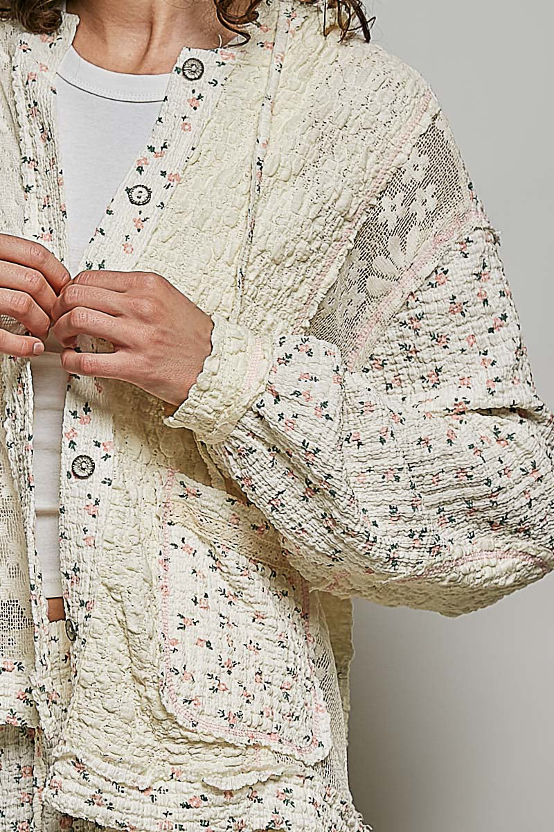Audrey Floral Lace Hoodie Jacket