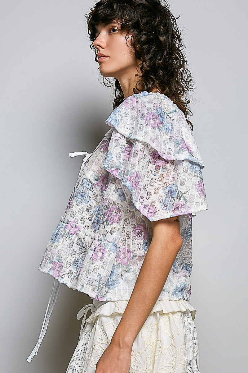 Ciara Lightweight Lace Top with Tie Front
