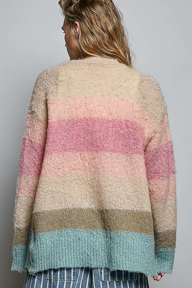 Laurie Pastel Soft Stripe Cardigan