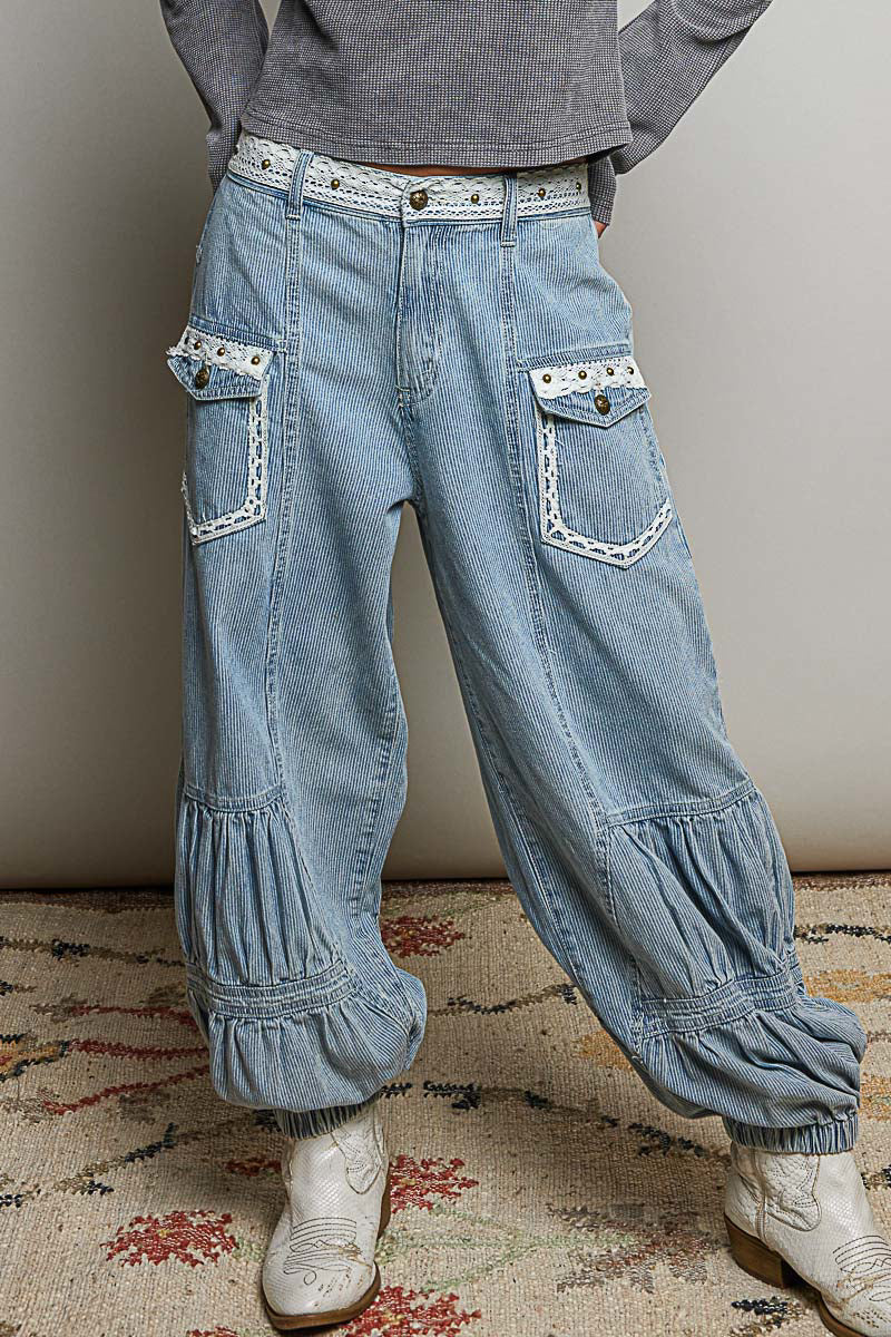 Genesis Stripe Denim Joggers