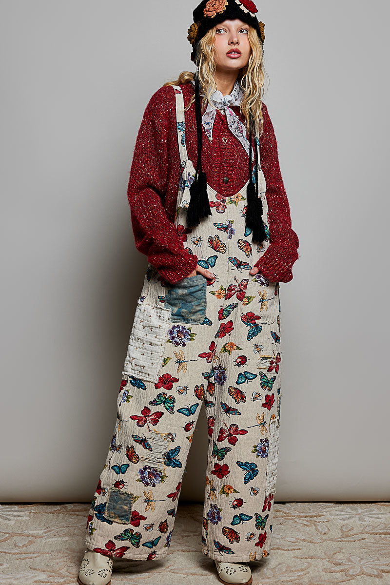 Isabel Butterfly Patchwork Overalls