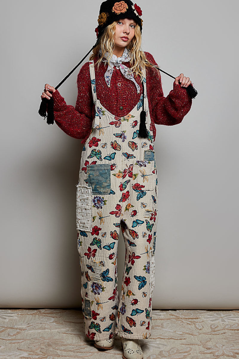 Isabel Butterfly Patchwork Overalls