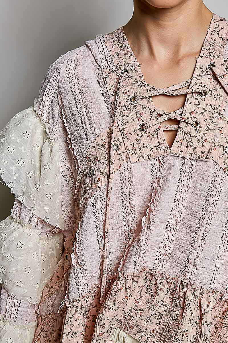Lynn Soft Ruffle Floral Hoodie