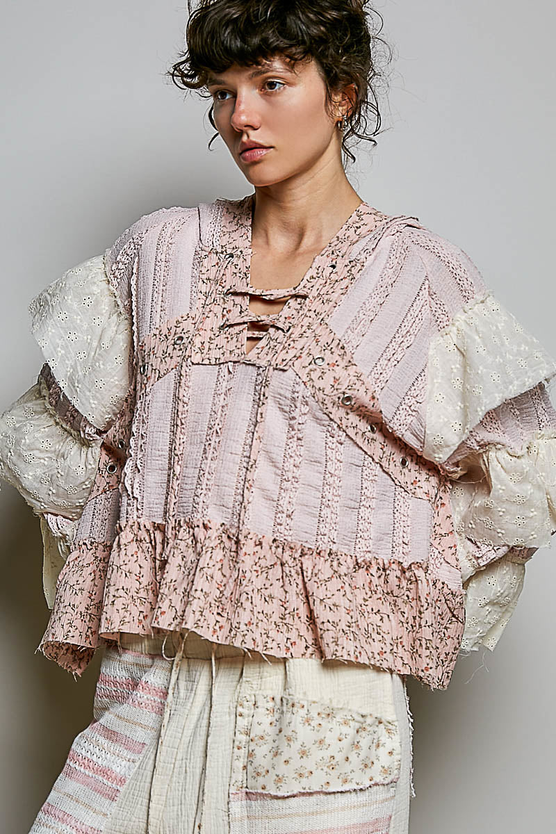 Lynn Soft Ruffle Floral Hoodie