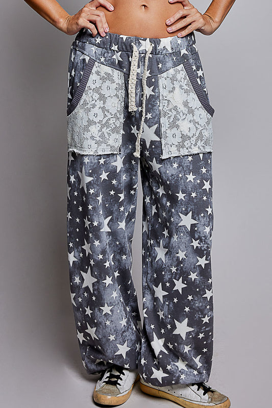 Shayla Star Lace Detail Joggers