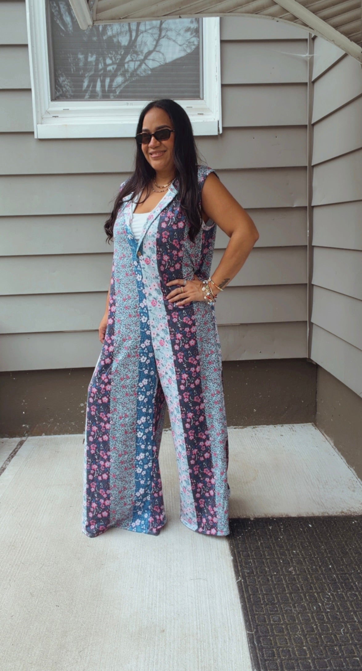 Pamela Petal Diary Terry Button Henley Jumpsuits HJ7416