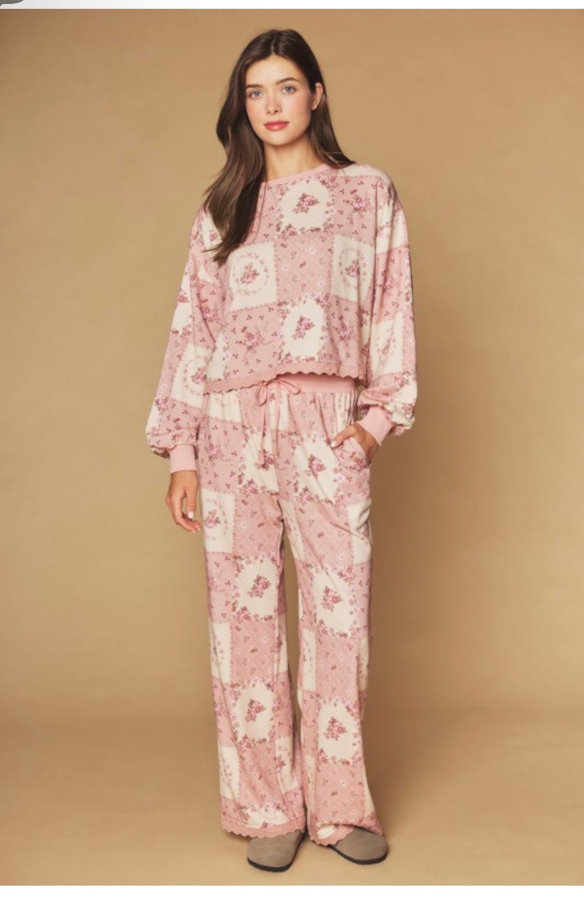 Rosemary Mauve Floral Patch Print Set