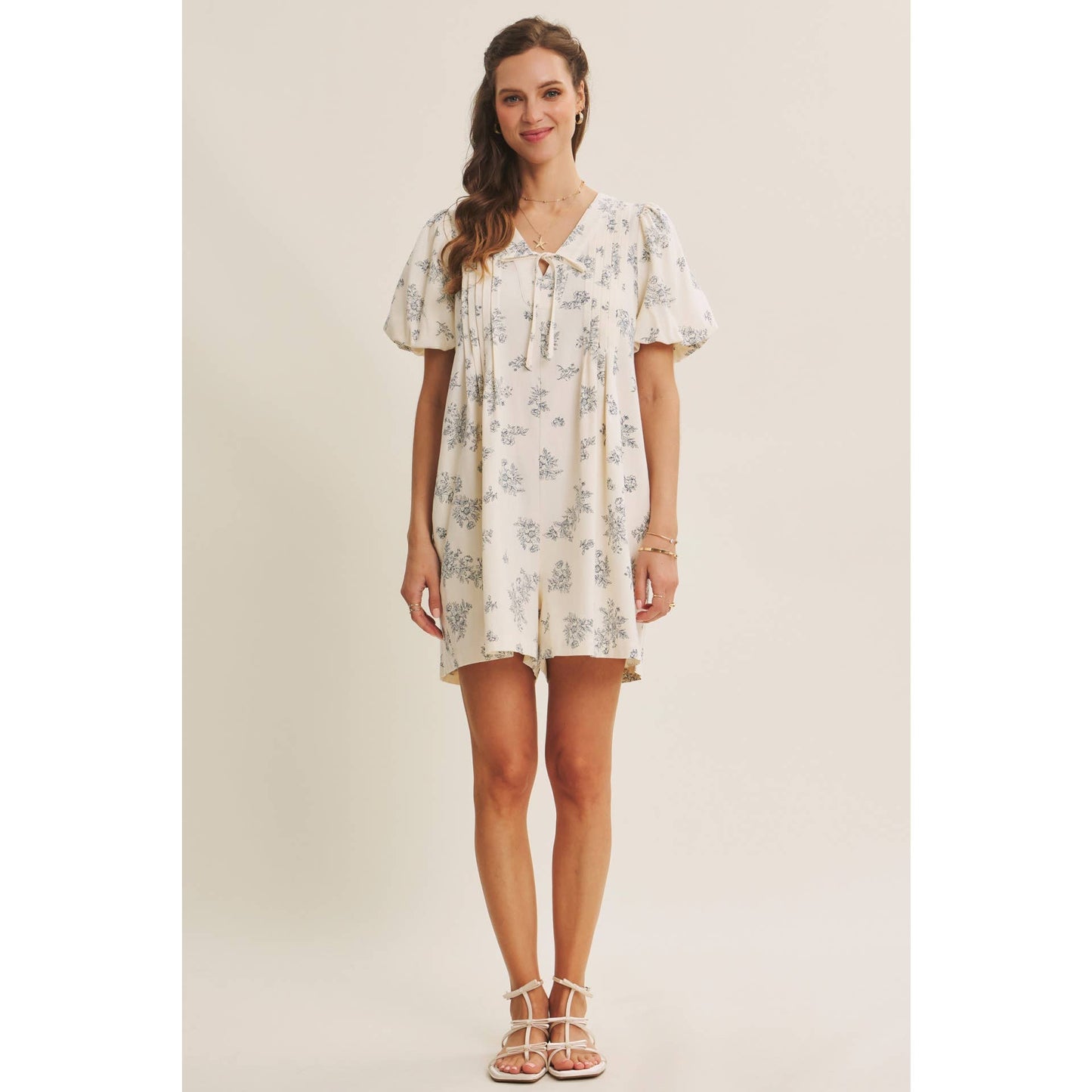 SAINT TROPEZ BLENDING CLASSIC WITH EASY SHAPE PLEATED TOILE ROMPER