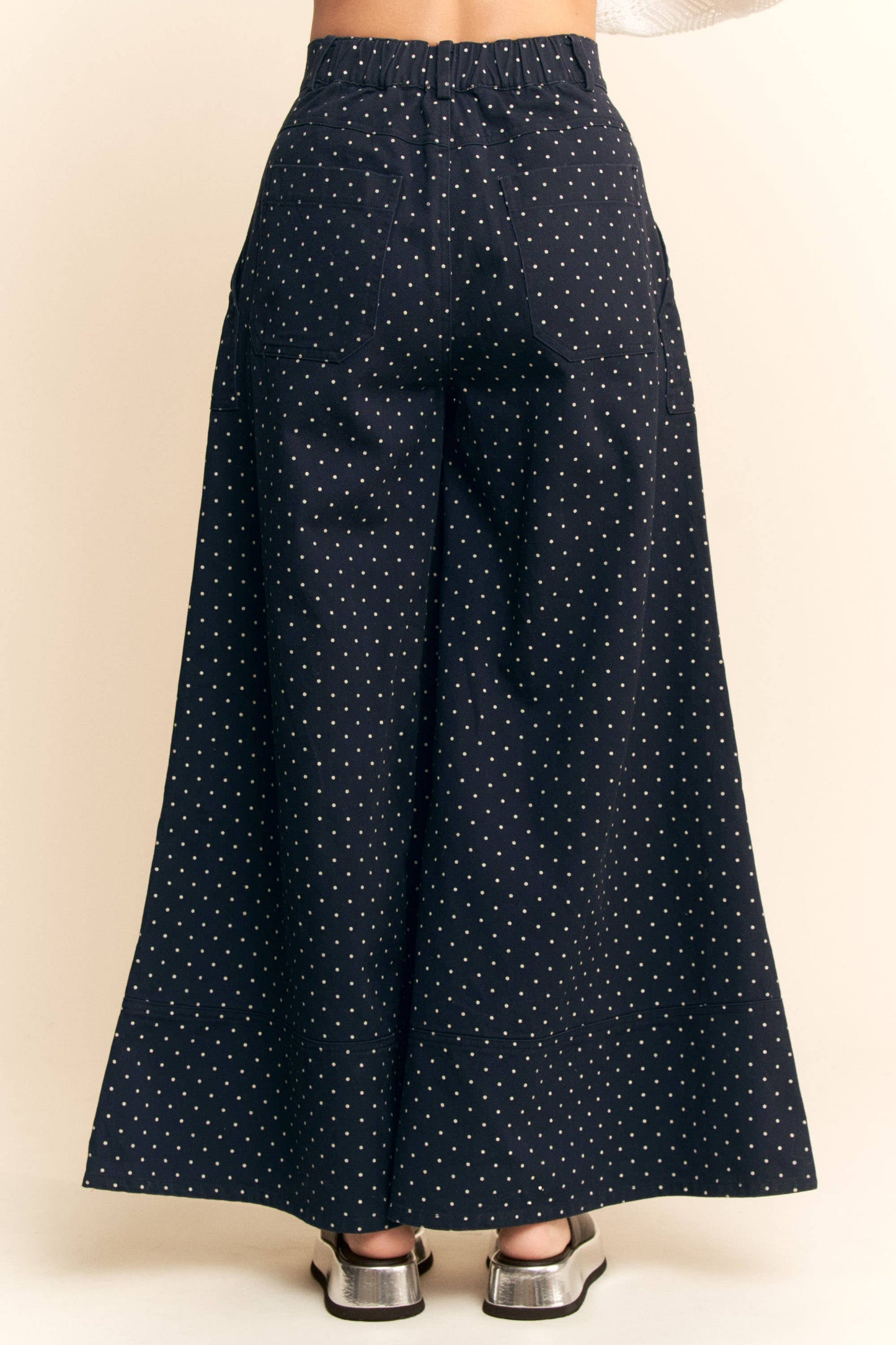 DP40212A - WASHED  RUFFLE LACE BOTTOM PANTS