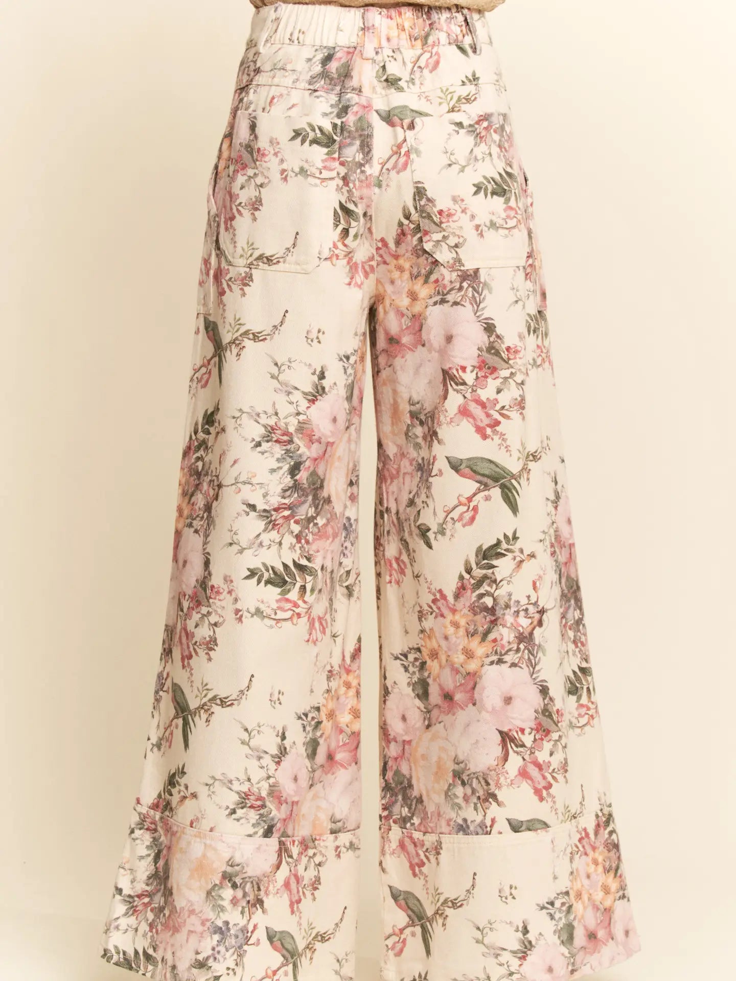 Genevieve Floral Washed Ruffle Lace Pants