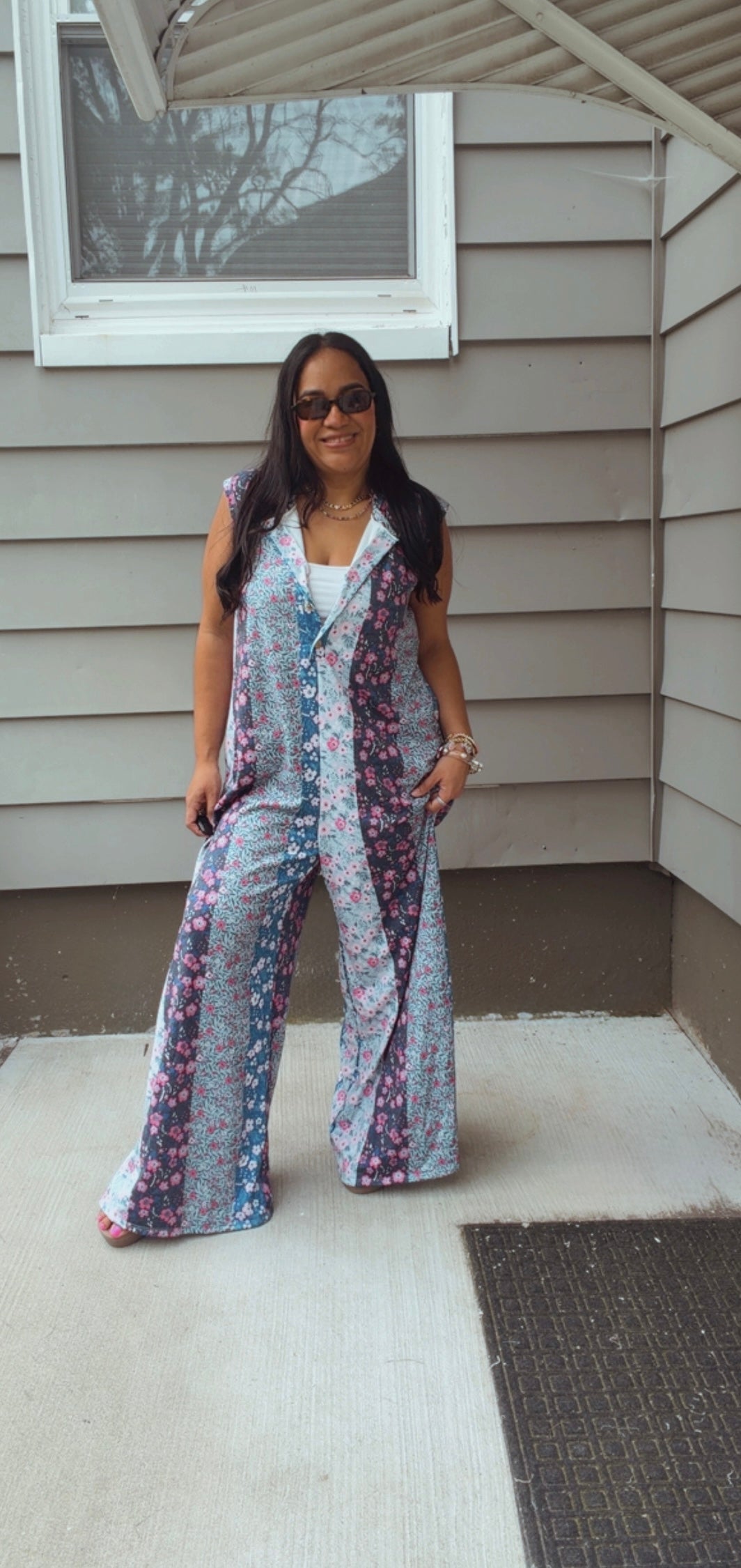 Pamela Petal Diary Terry Button Henley Jumpsuits HJ7416