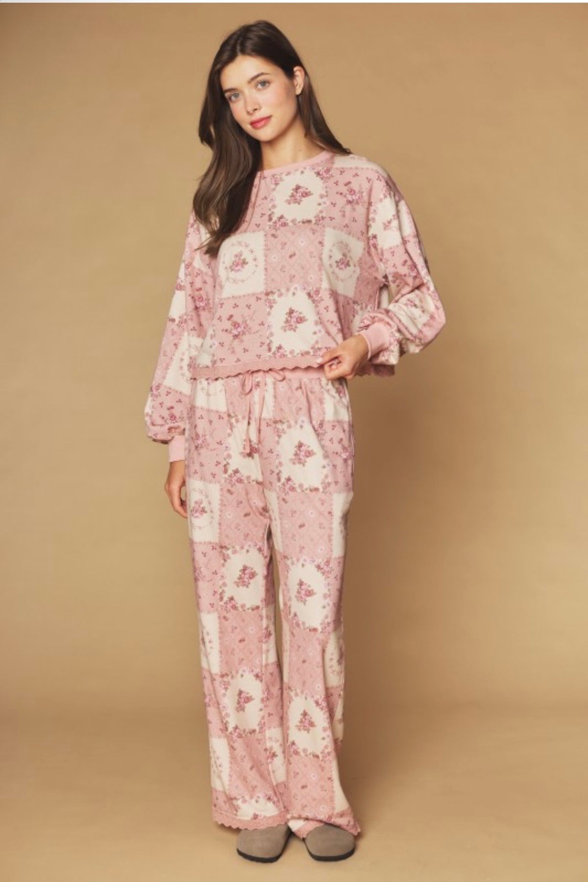 Rosemary Mauve Floral Patch Print Set