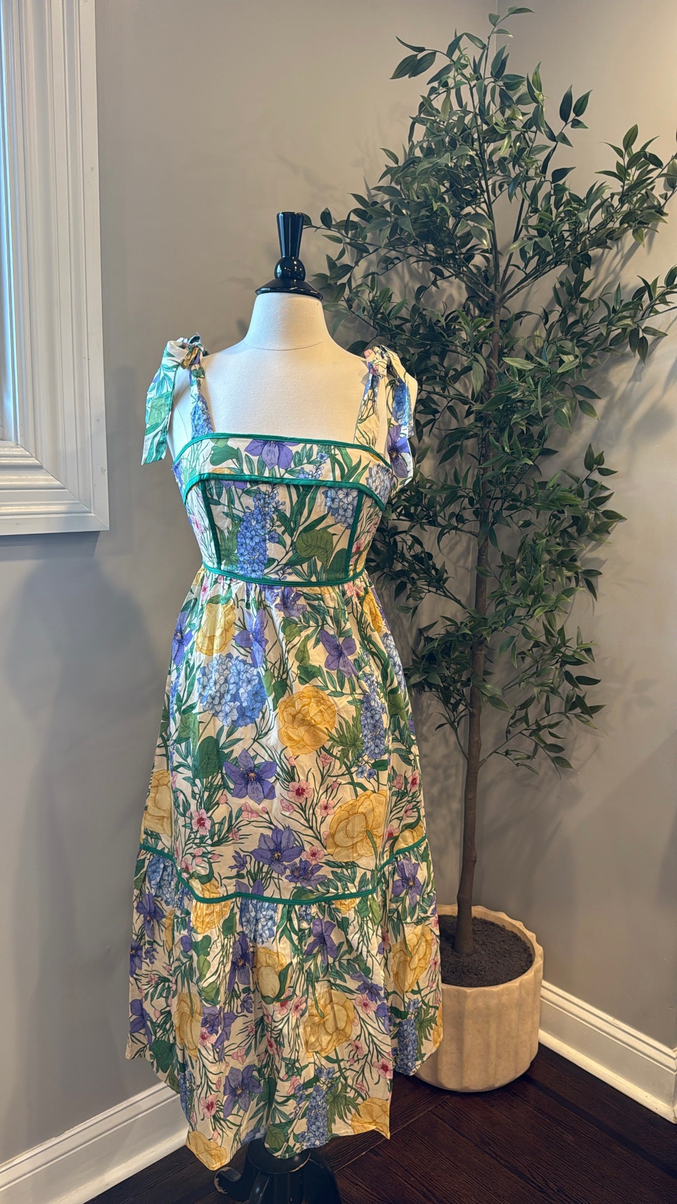 Tory Floral Smocked Back Midi Dress