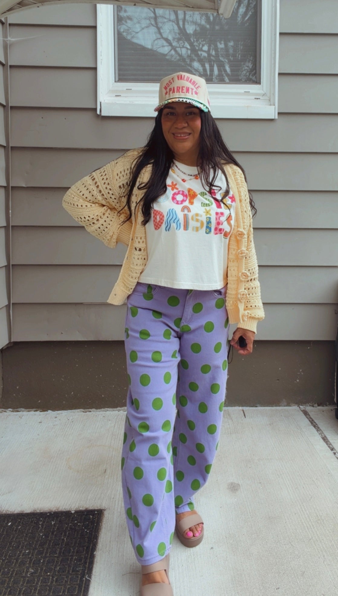 Tina Bold Purple Polka Dot Barrel Jeans