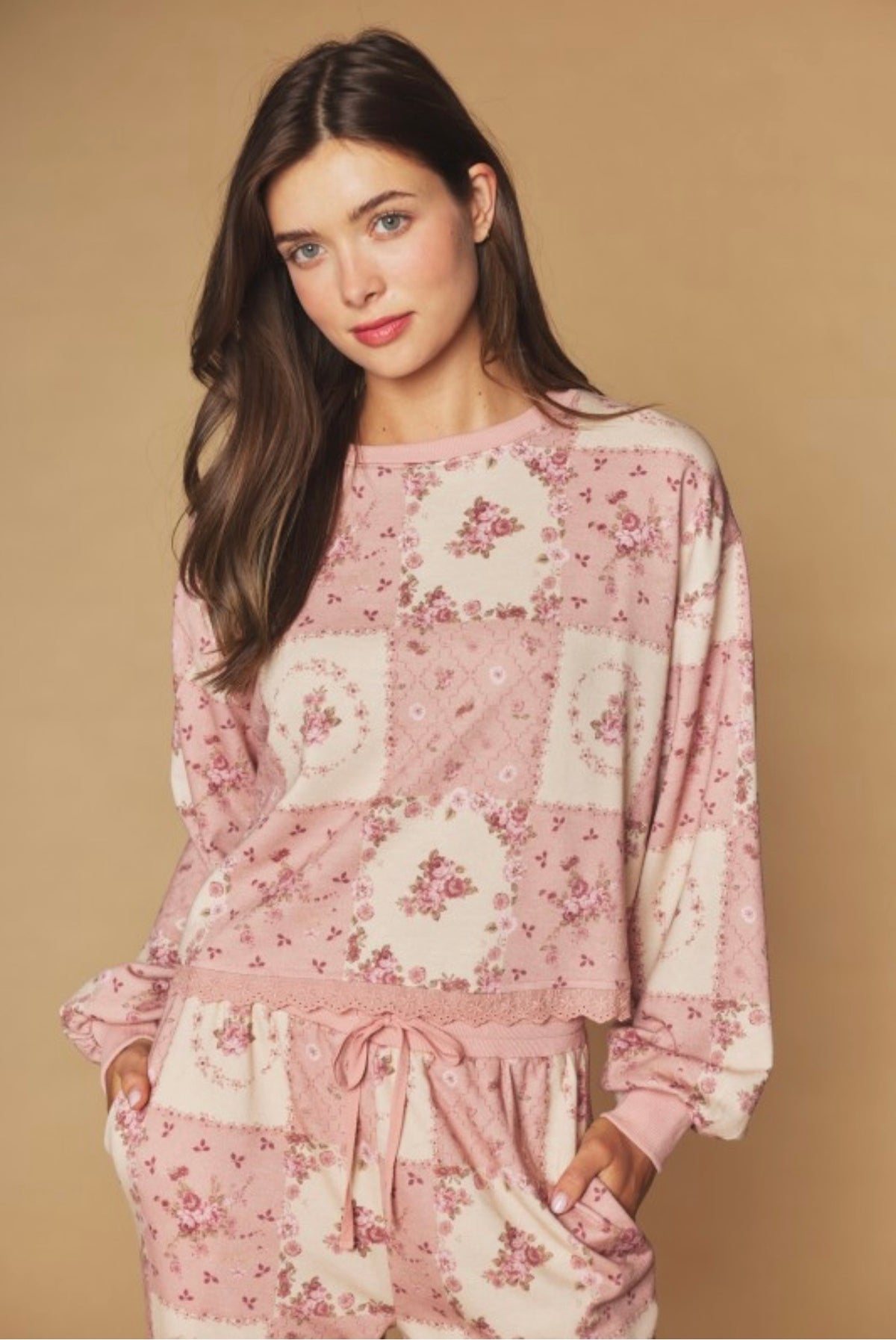 Rosemary Mauve Floral Patch Print Set