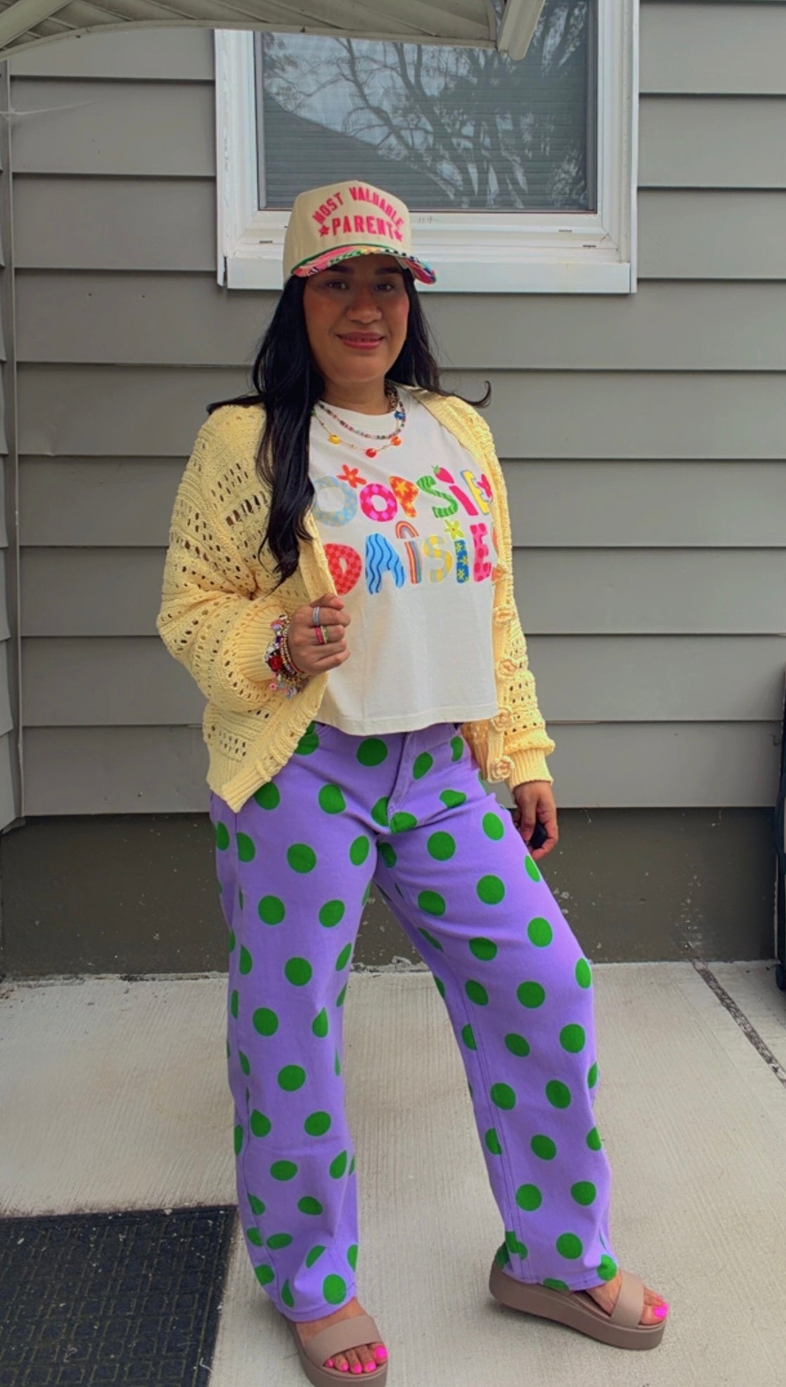Tina Bold Purple Polka Dot Barrel Jeans
