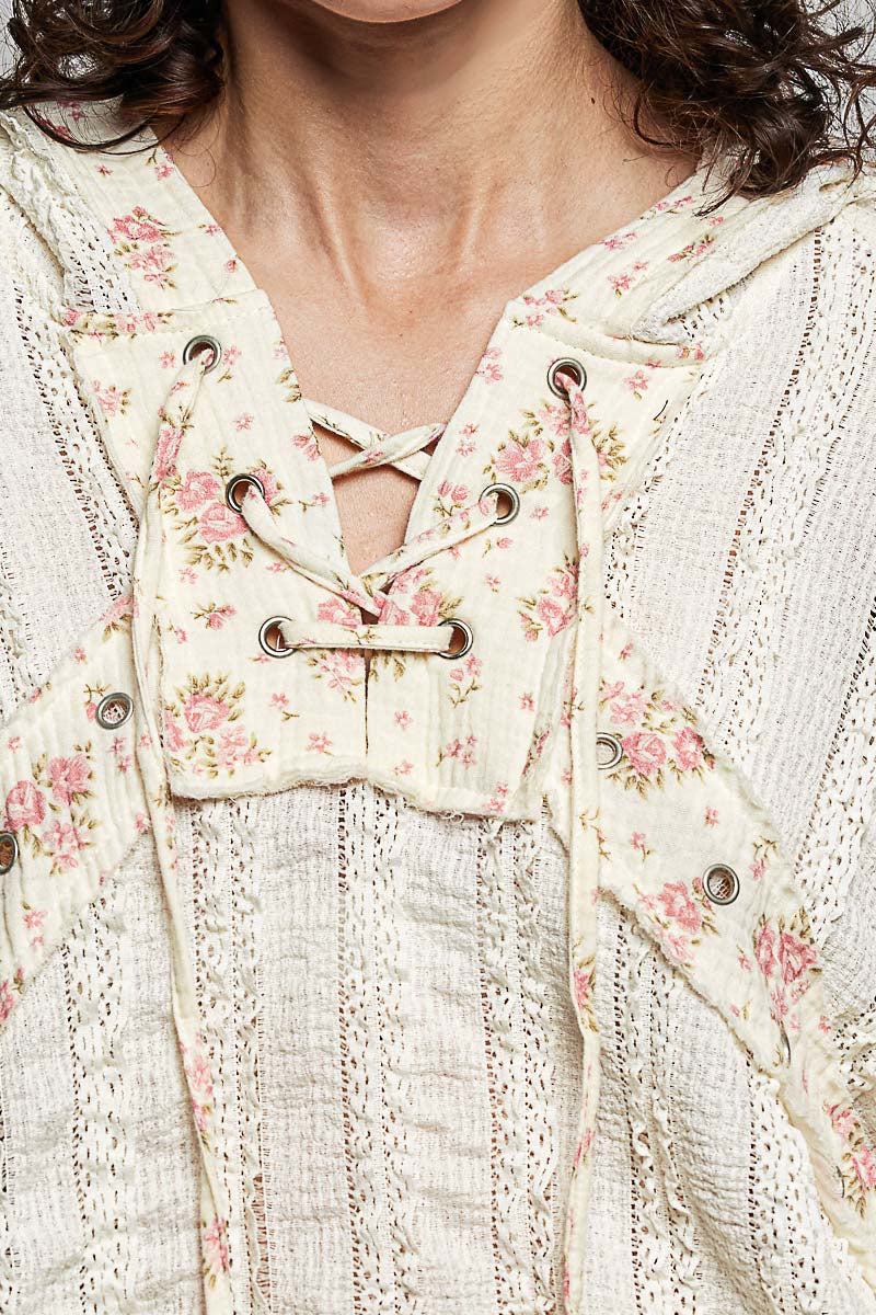 Janet Soft Ruffle Floral Hoodie
