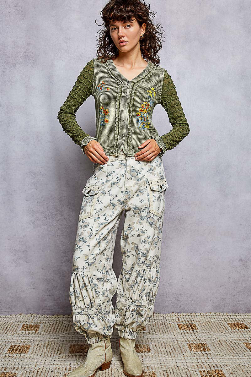 Ashlynn Floral Studded Jogger