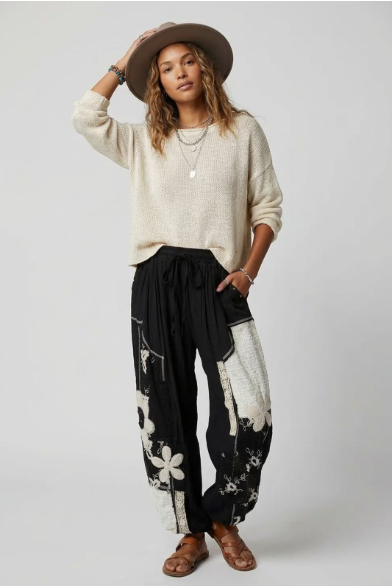 Blaire Floral Patch Jogger Pants