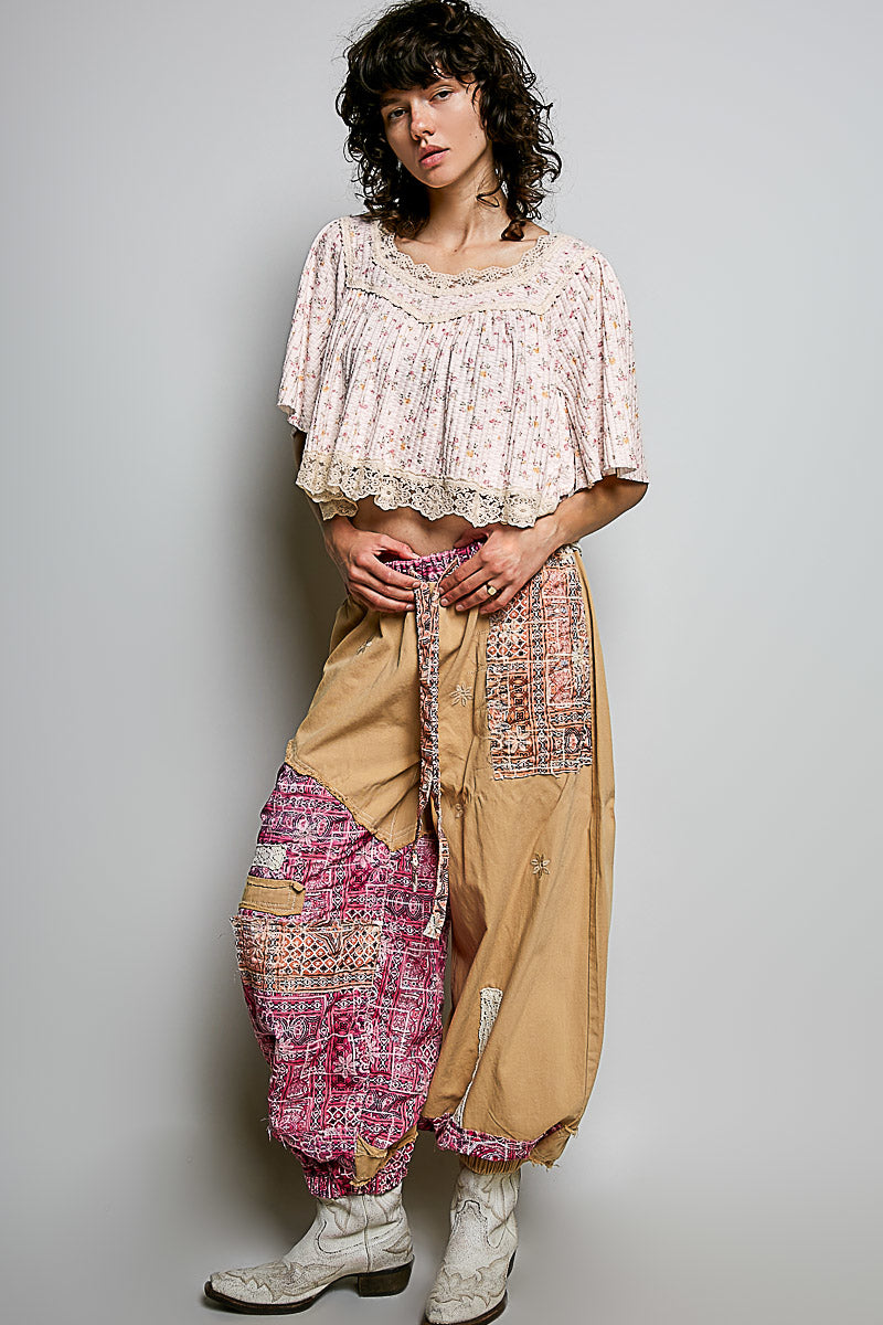 Penelope Blush Pink Lace trim Top